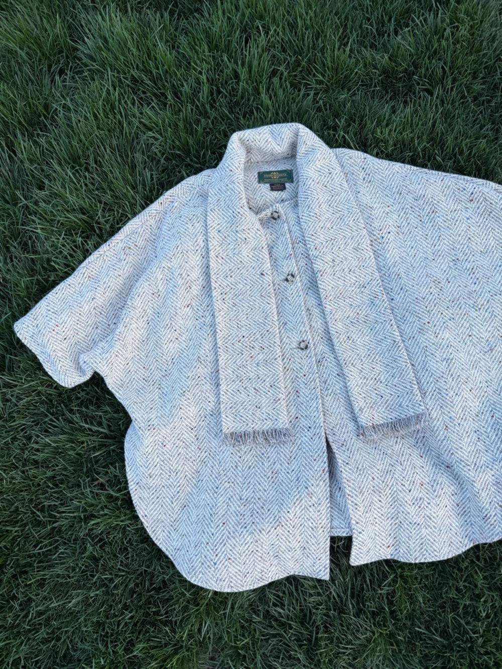 Eddie Doherty Handwoven Wool Tweed Cape Ireland